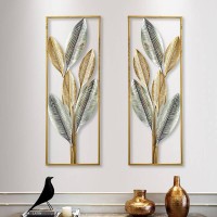 Wall Decor New Panels Display Gold House Iron Interior Modern Living Room Frame Art Hanging Flower Metal Sticker Home Decor Wall