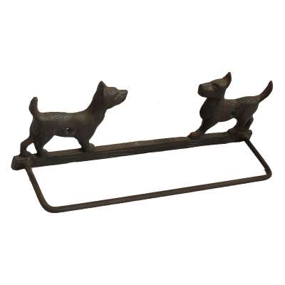 European cast iron handicraft creative towel rack double dog shape